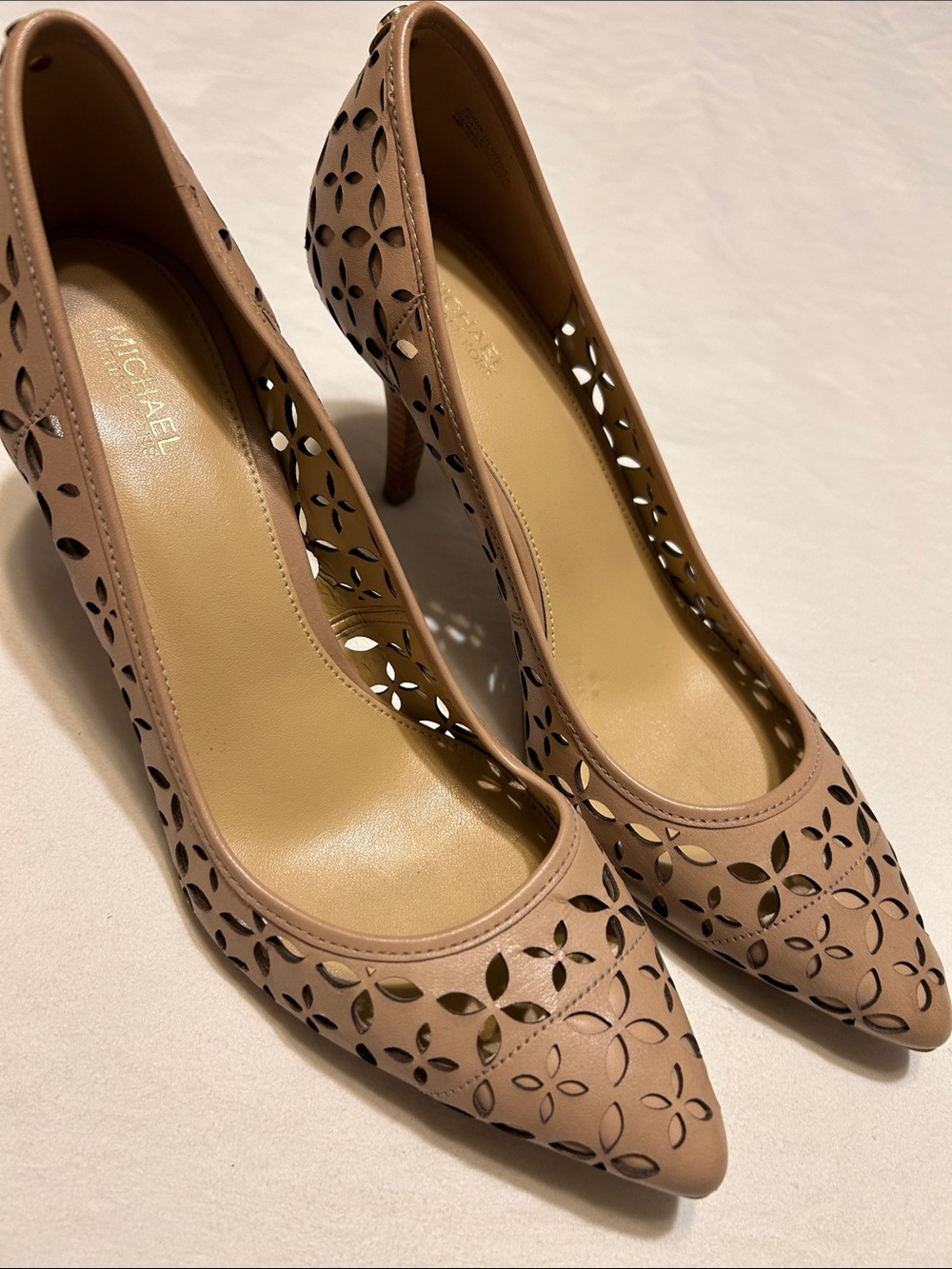 Michael Kors Blush Laser-Cut Pointed Toe Pumps
